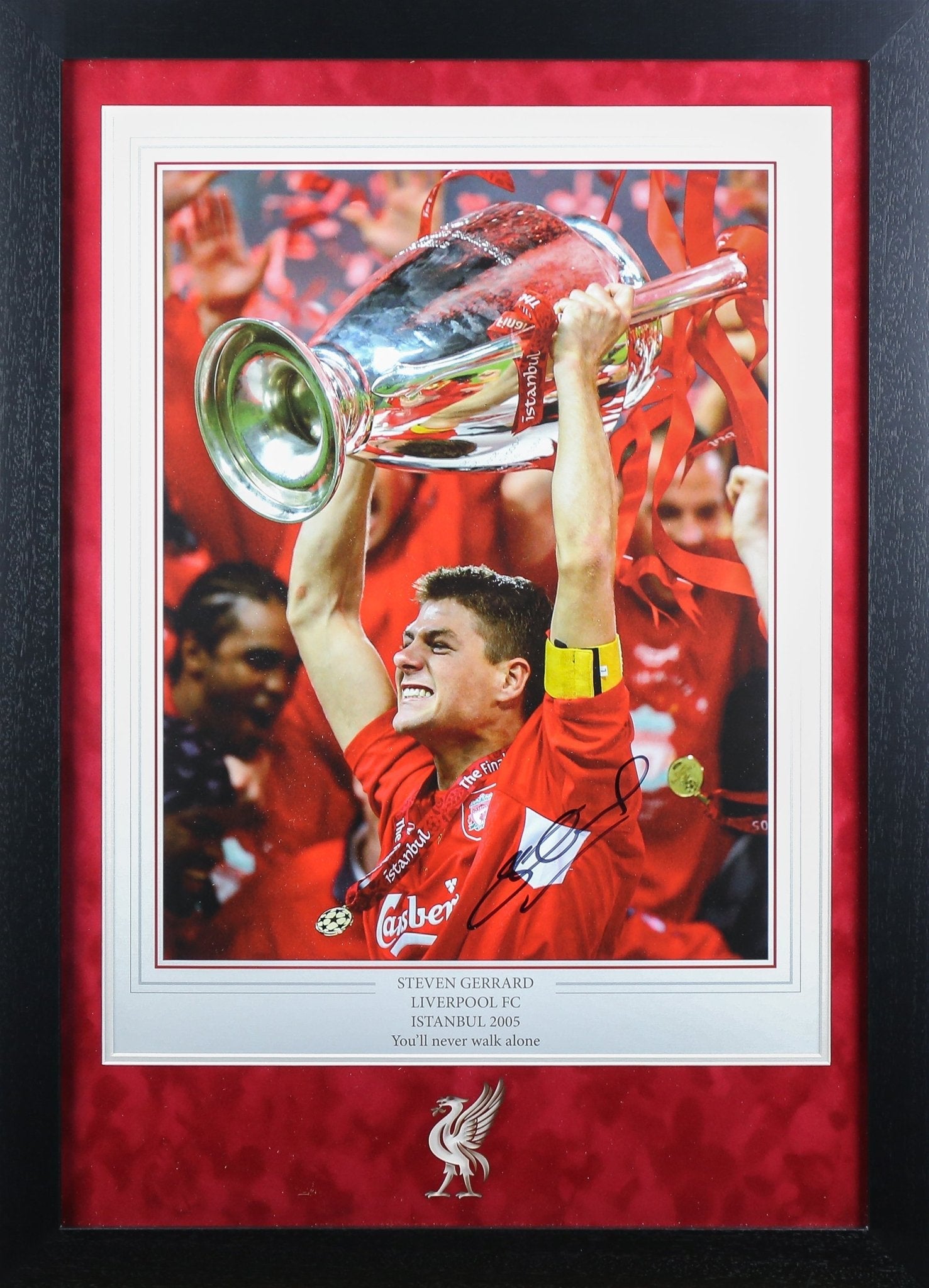 Steven Gerrard Signed 12x24 Photograph Framed Display - Memorabilia Framers Shop